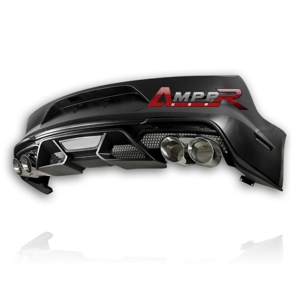 Fits All 15-23 Ford Mustang Gt500 Style Rear  Bumper + Exhaust Tips & Diffuser