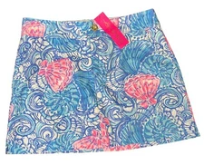 Lilly Pulitzer Nicki Skort Blue Haven Raising Shell 002777 NWT Size 6