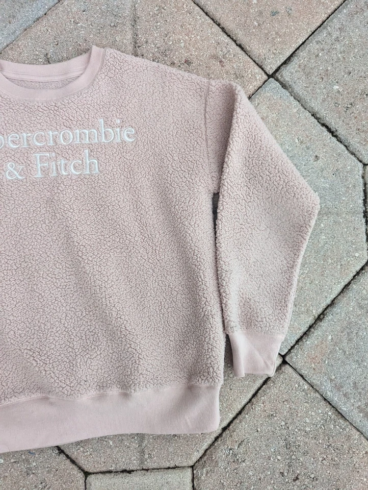 Свитер детский для девочек Abercrombie размер 11 12 маленький пуловер с длинным рукавом розовый белый - Изображение 4 из 4