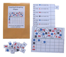 Teacher Made Math Center Resource Activity Game Counting  Graphing Shapes