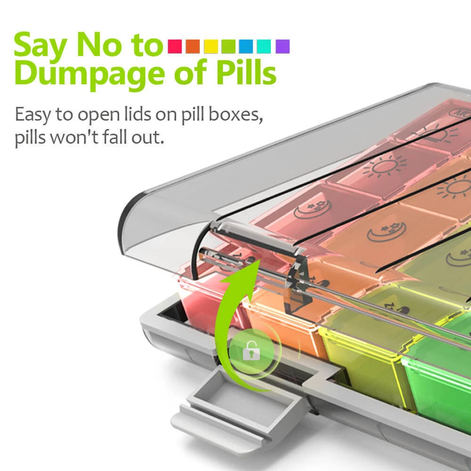 Monthly Pill Organizer Pill Case Pill Box One Week 4 Times a Day Moisture-Proof - Image 4 of 4