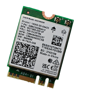 6GHz 160MHz Intel AX210NGW Wi-Fi 6E Wireless WiFi Cardfor Intel & AMD Platforms