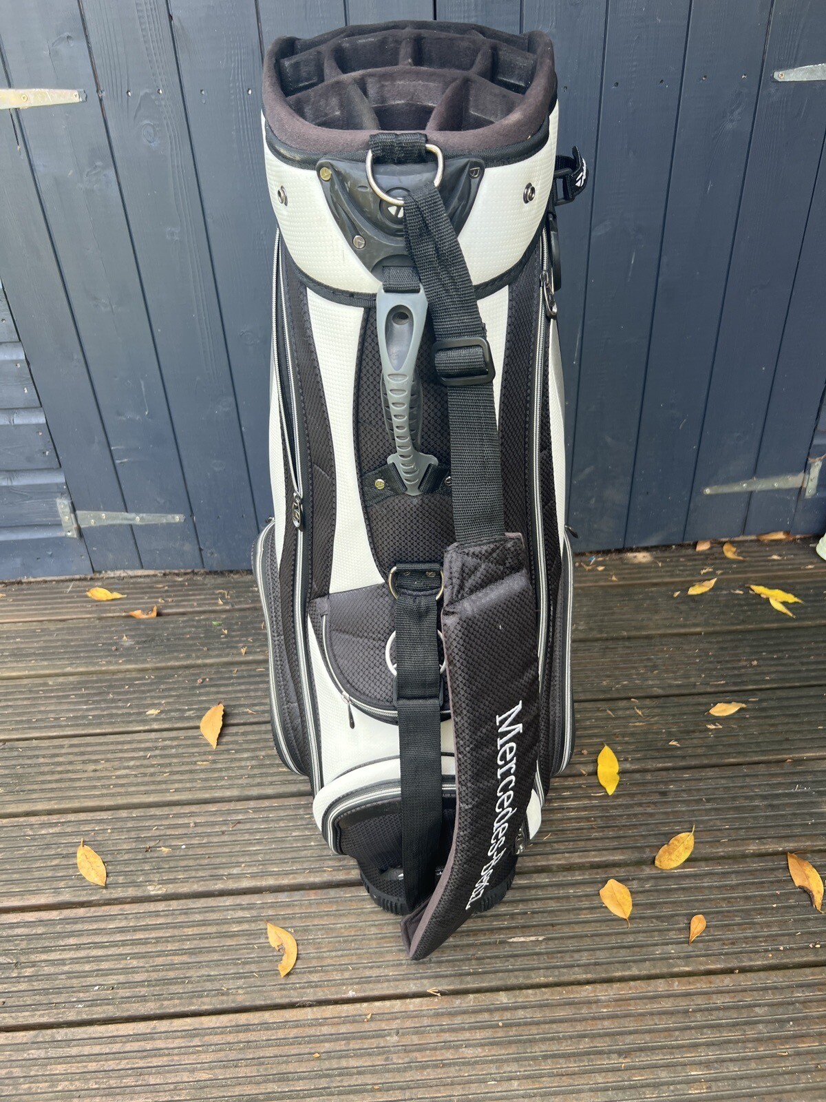 SUPERB RARE TAYLORMADE MERCEDES BENZ GOLF CART BAG WITH SHOULDER STRAP