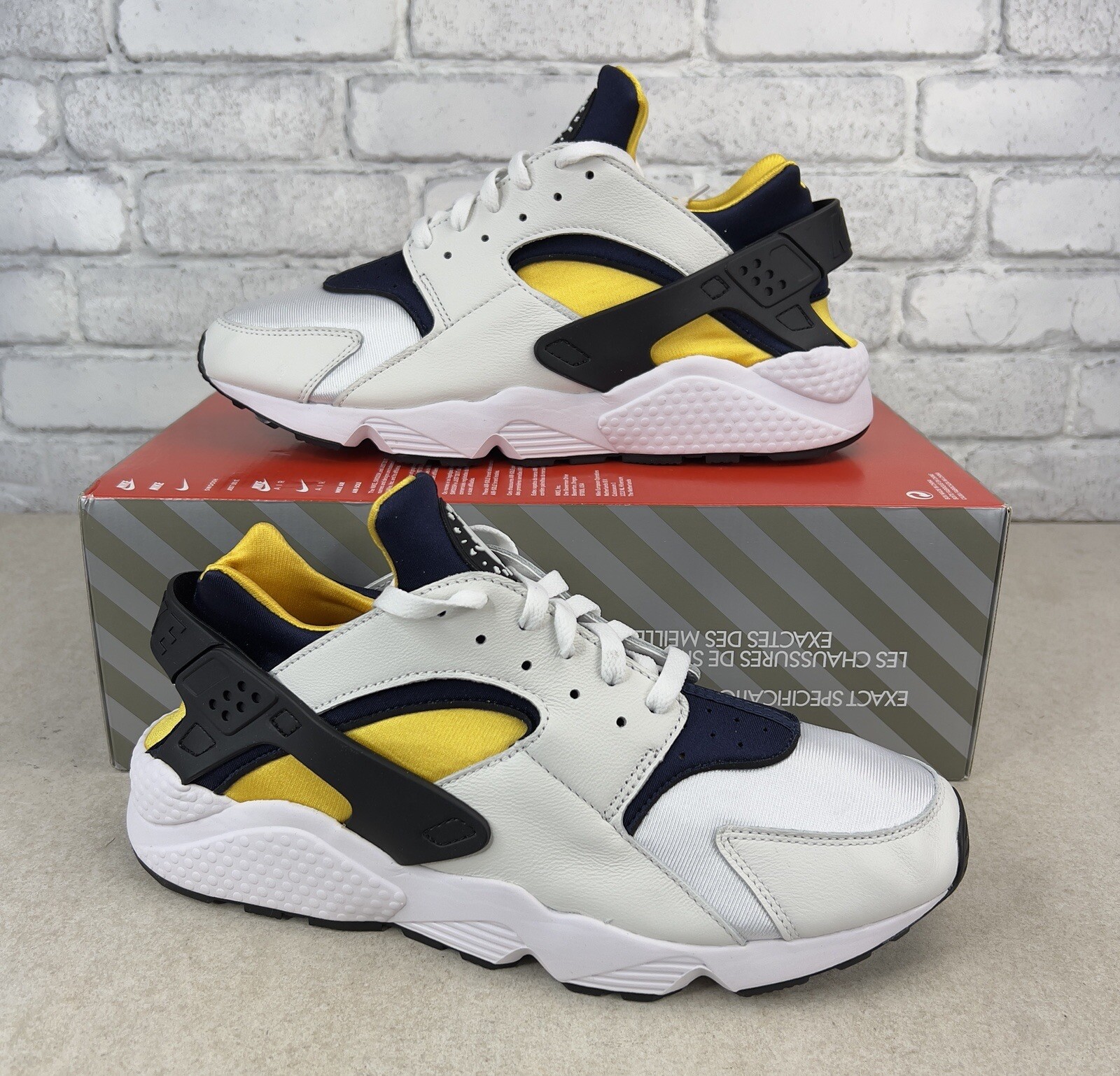 Nike Air Huarache “Michigan” White Gold New Shoes Size 12.5 | eBay