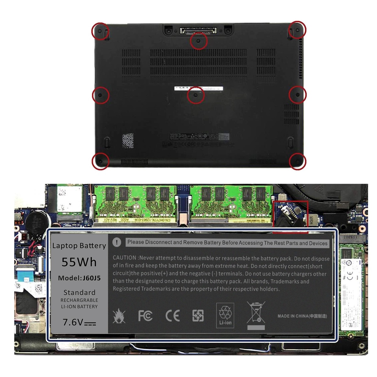 Bateria Dell J60J5 para Latitude E7270