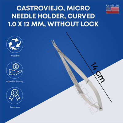 Castroviejo Micro Needle Holder – Straight Smooth Jaws - MediKrebs Corp