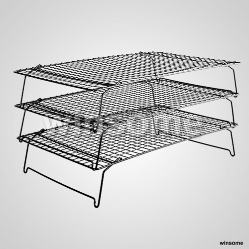 3x Stackable Cooling Tray Rack Cake Bread Biscuit Baking Kitchen Metal Wire Tool - Picture 8 of 8