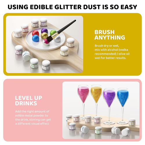 Essbarer Glitzer Set 2 Farben - Blau Und Grün Glitzerpulver Für Getränke Geschma - Bild 4 von 7