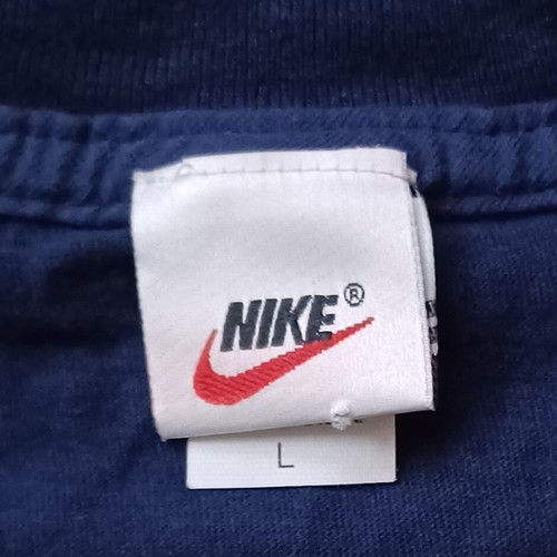 Vintage Nike T Shirt Mens Large Blue Embroidered Spellout Swoosh Logo 90s USA by Nike, Size L, $28.09 - Photo 2