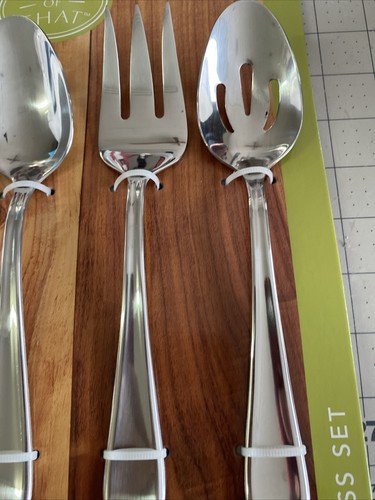 3pcs Dash of That Hostess Set 1 Serving Spoon, 1 Pierced, 1 Meat Fork-18/0 SS DG - Picture 2 of 12