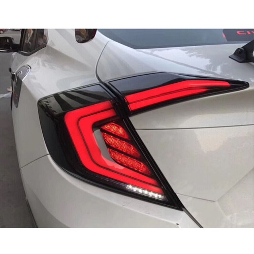 Pair LED Tail Lights for Honda Civic Sedan 2016-2021 Rear Lamps Sequential Smoke - Picture 11 of 19