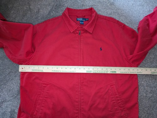 Polo Ralph Lauren Solid Red Full Zip Canvas Cotton Jacket Men's XXL - Picture 12 of 22