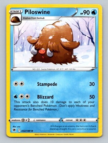 2022 Pokemon Card Astral Radiance Piloswine 32/189