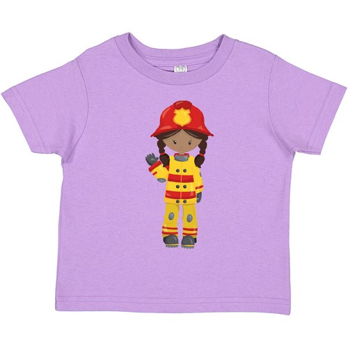 Inktastic African American Girl, Girl Fireman, Firefighter Toddler T