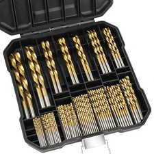 99 PCS HSS 135  TIP TITANIUM COATED TWIST DRILL BIT SET 1.5-10MM IRON BOX