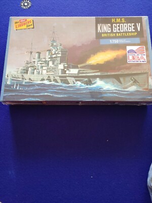 NEW In BOX Lindberg HMS King George V British Battleship 41 1:750 Ship Model Kit