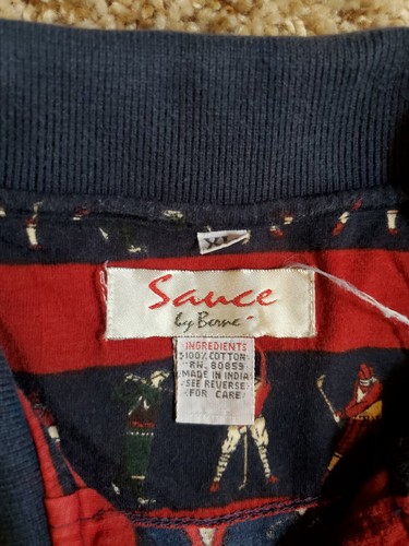 Vintage VTG Sauce Golf Polo Shirt Red Navy Size XL Mens - Picture 3 of 3