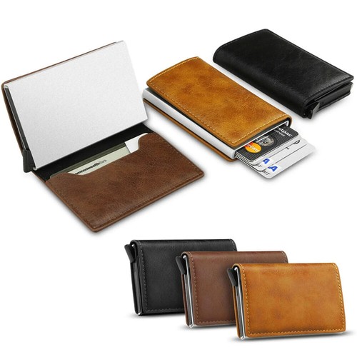 Men's RFID Blocking Slim Leather Wallet Credit Card ID Holder Carbon Fiber Purse - Picture 4 of 19