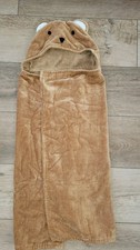 Pottery Barn Kids Bear Hooded Brown Towel With JACKSON embroidered NWOT