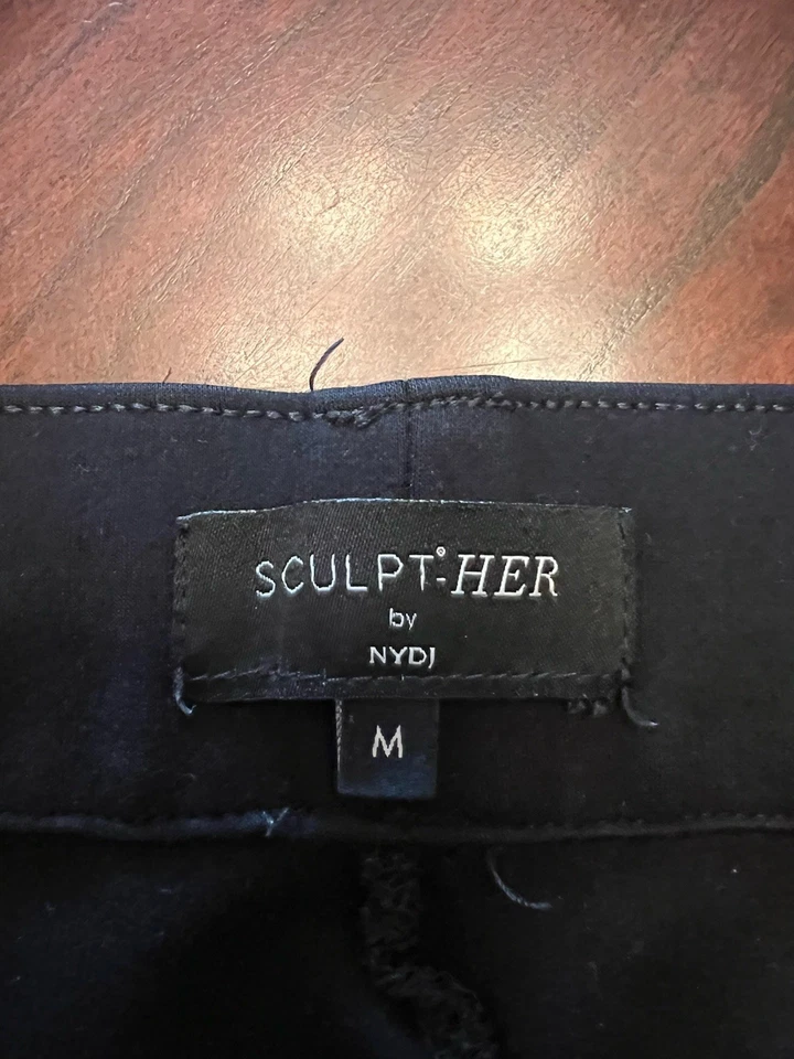 NYDJ 女式 Sculpt-Her Flare 拉裤黑色 Ponte Lift X Tuck 尺寸 M — 第 3/4 张图片