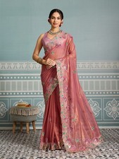 Pakistani Sari Party Wear Indian Saree Blouse Ethnic Bollywood Wedding Designer