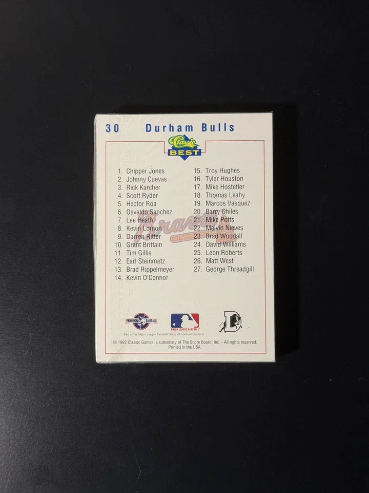 1992 Classic Best Durham Bulls Team Set, Factory Sealed, Chipper Jones (HOF) - Image 2 of 2