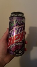 Full Unopened 16oz Can of Mountain Dew Canada Purple Thunder Limited Edition