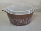 Pyrex Woodland Tan Light Brown  1.5l Casserole Dish 474-B With 474-C Lid Vintage
