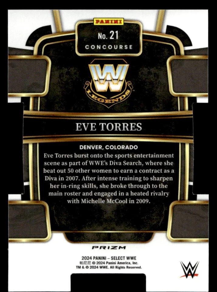 2024 Panini Select WWE SILVER Die-Cut Eve Torres #21 A6 - Image 2 of 2