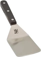 Triple Rivet Wide Turner, 9.625 Inch Stainless Steel Spatula for Cast Iron, Grid