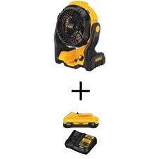 20V MAX Jobsite Fan,(1) 20V MAX Compact Lithium-Ion 4.0Ah Battery,and 12V-20V MA