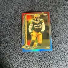 2025 Topps Chrome Rashan Gary Red White Blue Refractor Green Bay Packers #111