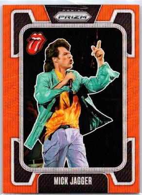 2025 Panini Prizm The Rolling Stones #10 Mick Jagger Orange Wave