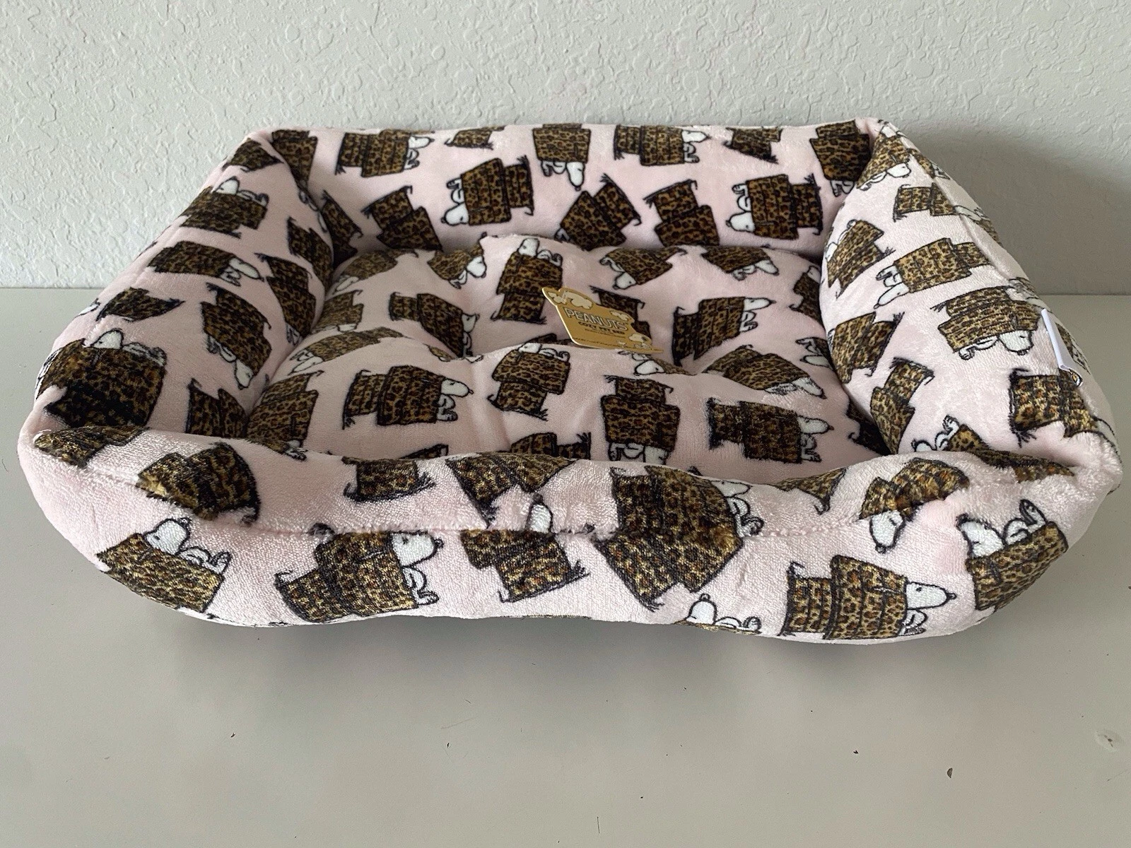 Peanuts Snoopy Small Dog Pet Cozy Cuddler Bed Animal Print Leopard Doghouse NEW
