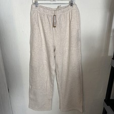 SKIMS NWT Cotton Fleece Classic Straight Leg Sweat Pants Oat Hthr Sz L MSRP 88