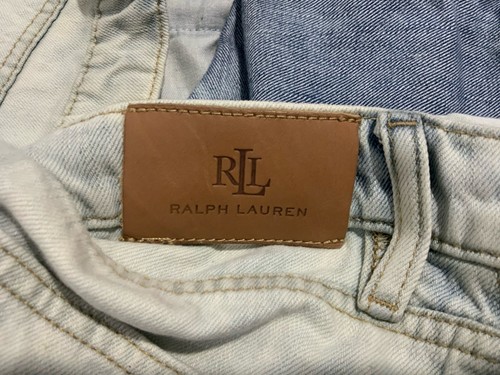 Lauren R.L Blue Denim Logo & Floral Pattern Women Pant. Sz 10 PEC - Picture 5 of 9