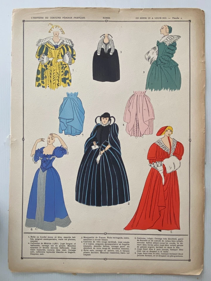 Storia Dc Costume Femminile Francese Modi Di Enrico III A Luigi XIII - Immagine 4 di 4