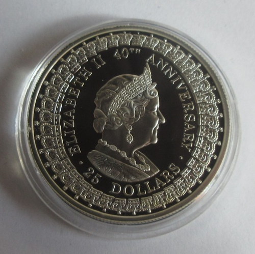 1992 Queen Elizabeth II 40th Anniv 1oz .925 Silver Proof Australia $25 Coin - 第 1/6 張圖片