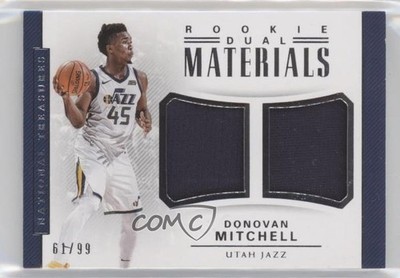 2017 Panini National Treasures Rookie Dual Materials 61/99 Donovan Mitchell 6fs