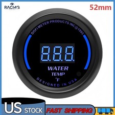 2 52mm Blue Led Car Digital Water Temp Gauge 68-248fahrenheit Meter With Sensor