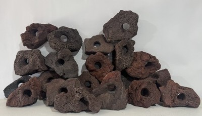 Lava Rocks ((Set of 10)) w/ Swim Through 1  Holes Fish Aquarium Tank R&D