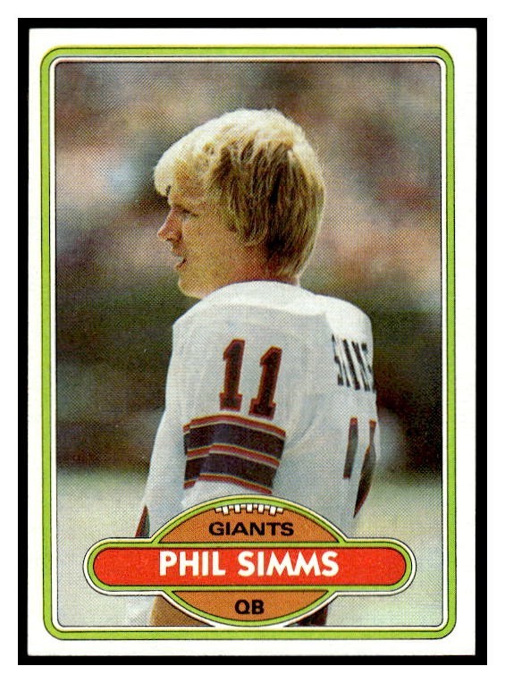 1980 Topps 225 Phil Simms Rookie RC New York Giants card
