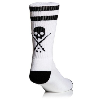 SULLEN CLOTHING 2 STANGEN WEISSE & SCHWARZE SOCKEN (UK 6-11)
