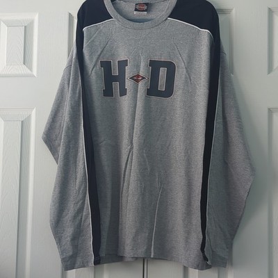 Harley-Davidson Davis' Burlington NC H-D Logo Long Sleeve T-Shirt, Gray/Black