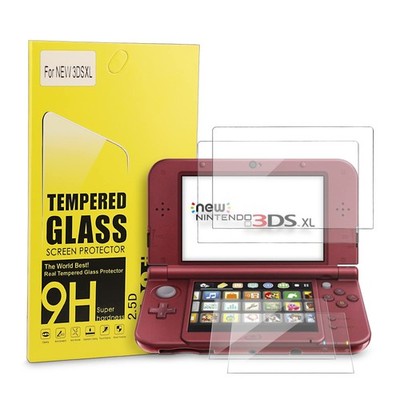 Xahpower New 3DS XL Screen Protector, Tempered Glass Top LCD for Screen...