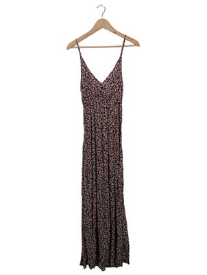 AMISU Trägerkleid Damen Kleid Gr. DE 38 pink-schwarz-blassgelb Casual-Look
