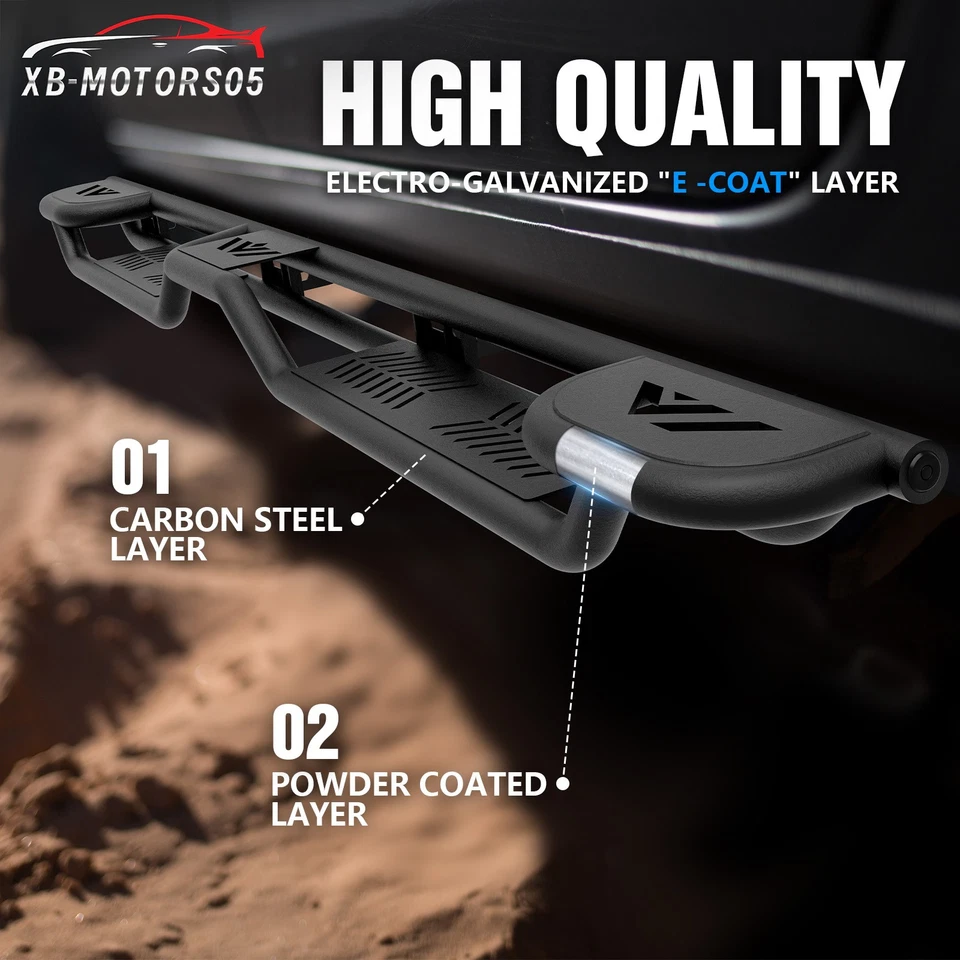 Three Raised Running Boards Side Steps For Toyota Tundra Crew Max Cab 2007-2021  Foto 3 de 4