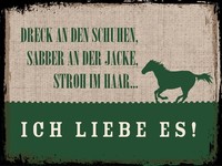 Blechschild 30X40 Cm Stroh Im Haar Ich Liebe Es Pferd Deko Schild Deko Geschenk