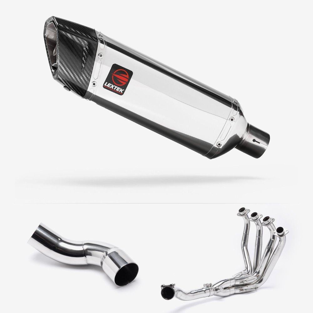 Lextek SP4 Polished Stainless Steel Exhaust System for Kawasaki Z900 (20-23)