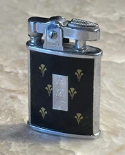 40s Vintage RONSON GEM Fleur Di Lis Lighter Sparks!